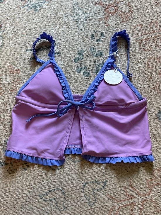 93 Play Street Other - Lilac Ruffle Trim Women's Bikini Top - Adjustable Tie